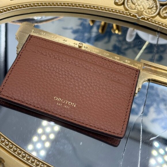 🆕 OROTON 🧿 NWOT Margot Card Sleeve, Whiskey Leather Cardholder - Picture 14 of 15